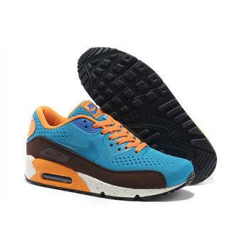 Nike Air Max 90 Premium Em Unisex Blue Orange Running Shoes Closeout